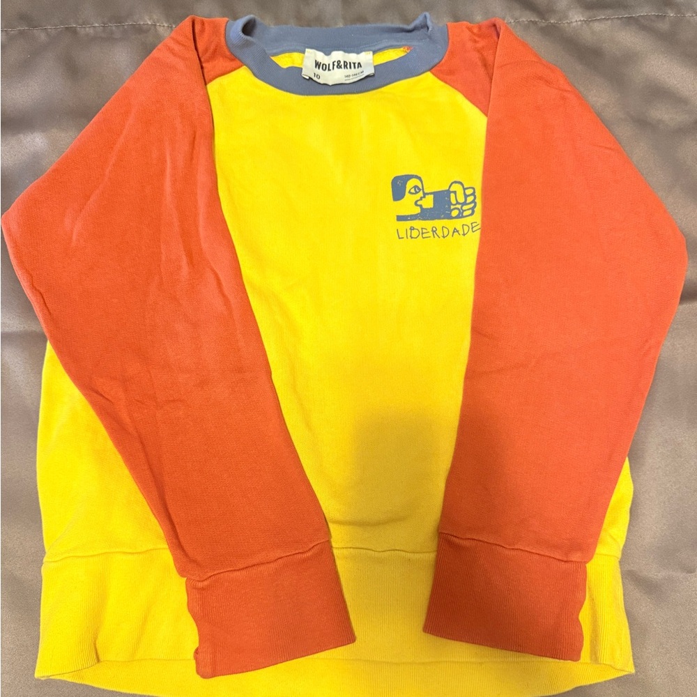 Wolf & Rita Kids' Vibrant Yellow and Orange Long Sleeve Sweater